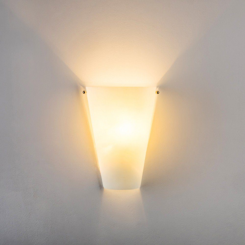 weiß, Innen Leuchtmittel, »Varzo« hofstein moderne in 1xE27, Up Wandlampe mit Metall/Glas mit Wandleuchte aus moderne Lichteffekt Down-Effekt, ohne Wandlampe &