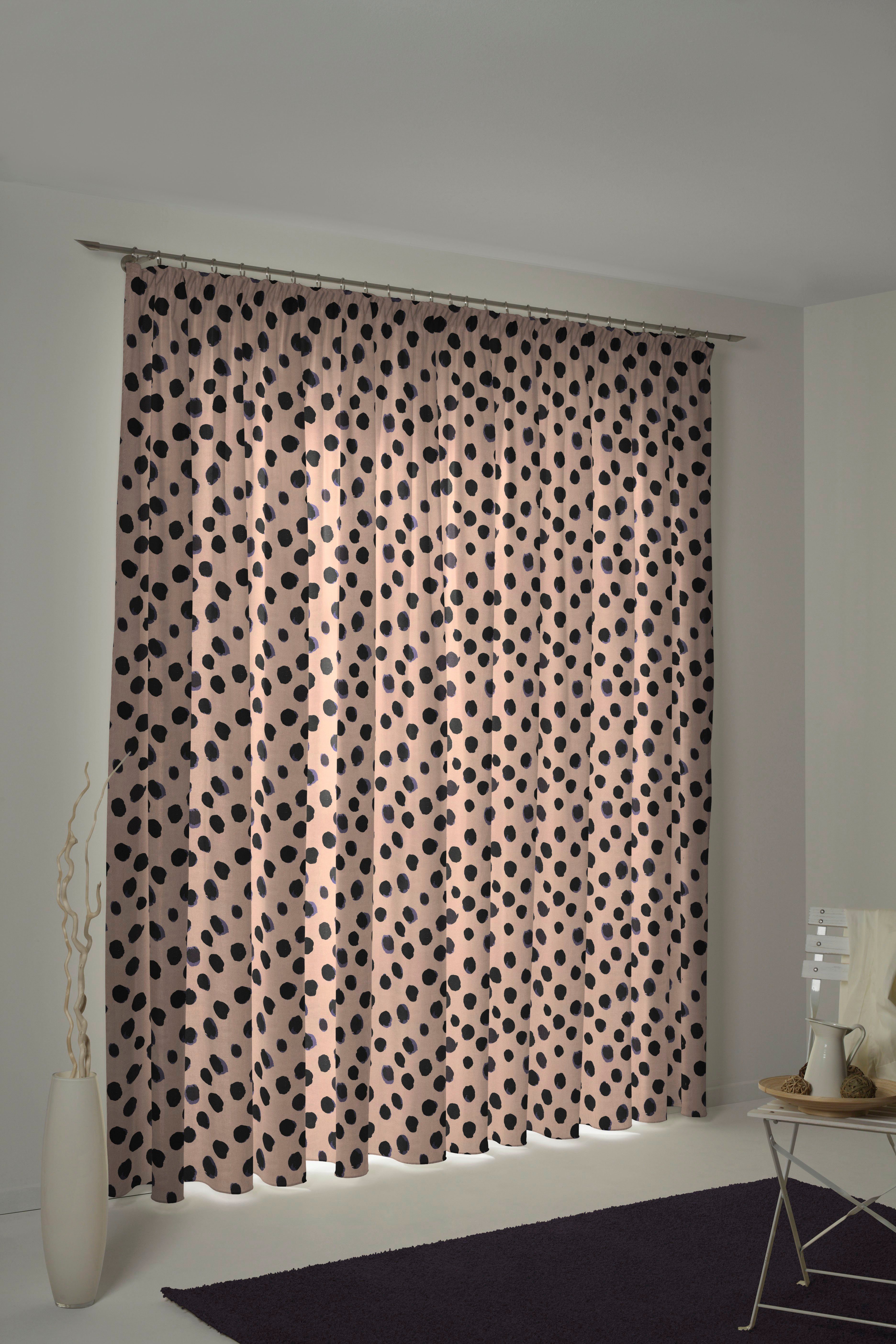 Vorhang Jacquard, (1 Adam, blickdicht, Kräuselband Dots, Materialien lila nachhaltige St),