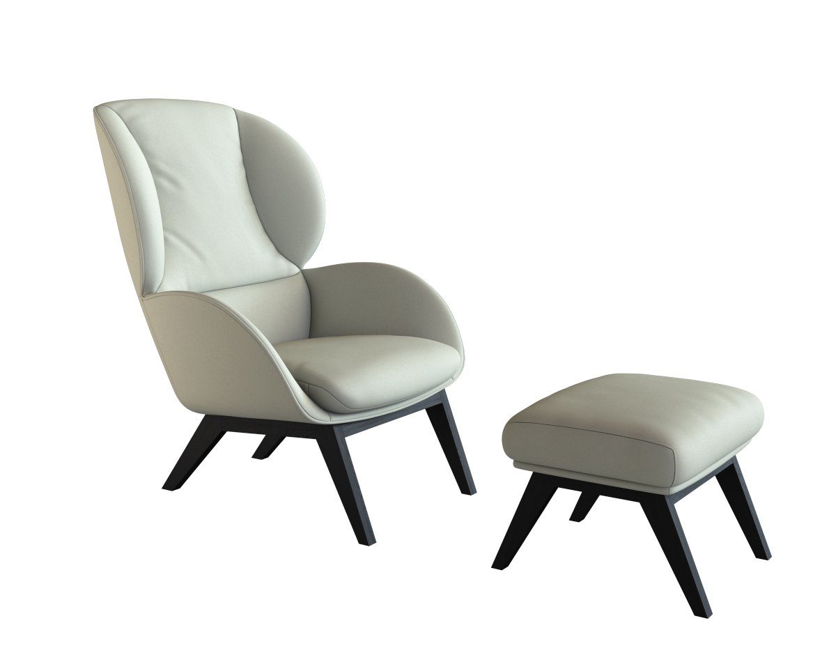 FLEXLUX Ohrensessel Adria Designsessel, Loungesessel, Stil & Komfort, organische Form, Fuß Holz schwarz