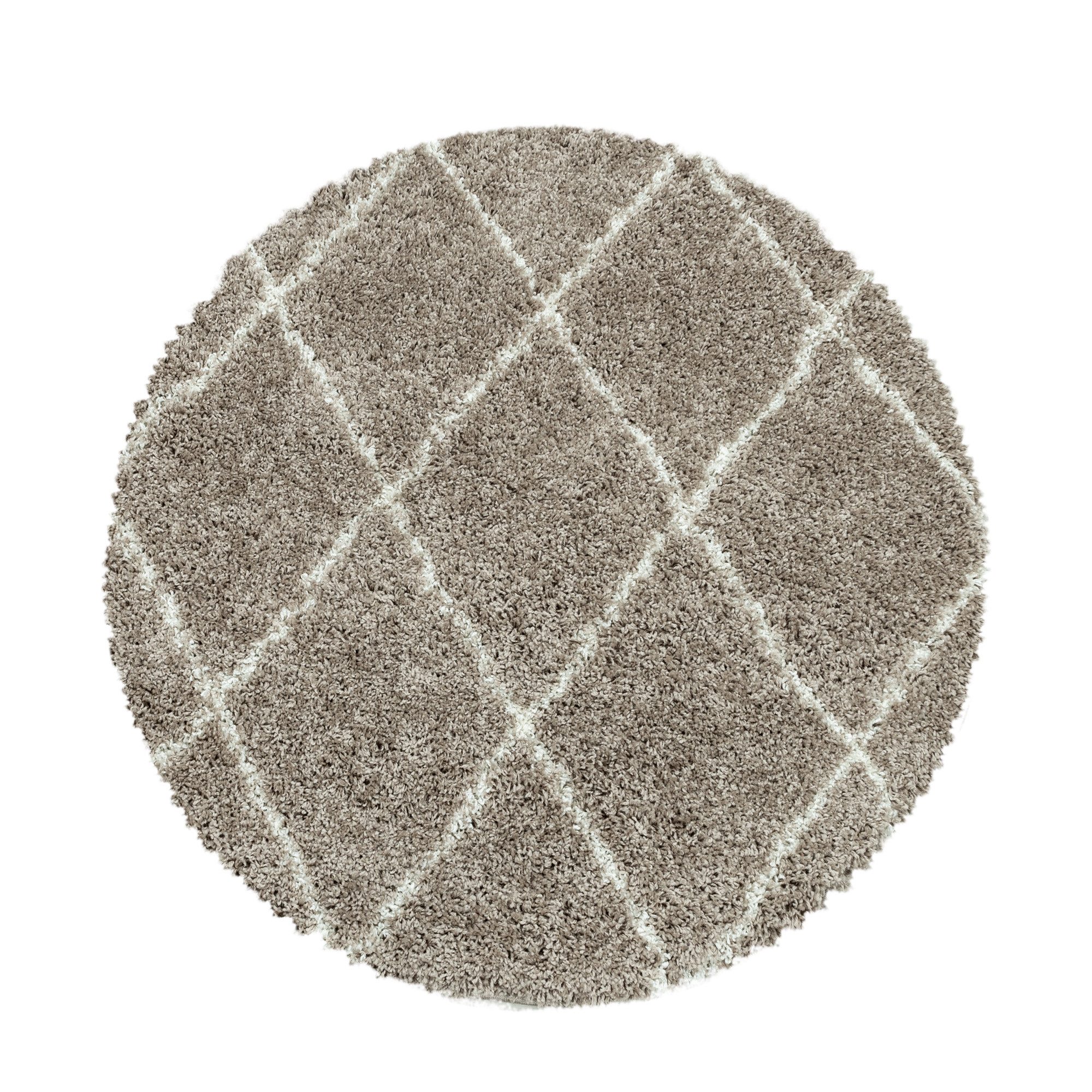 Carpettex Hochflor-Teppich Rauten Design, Rund, Höhe: günstig online kaufen