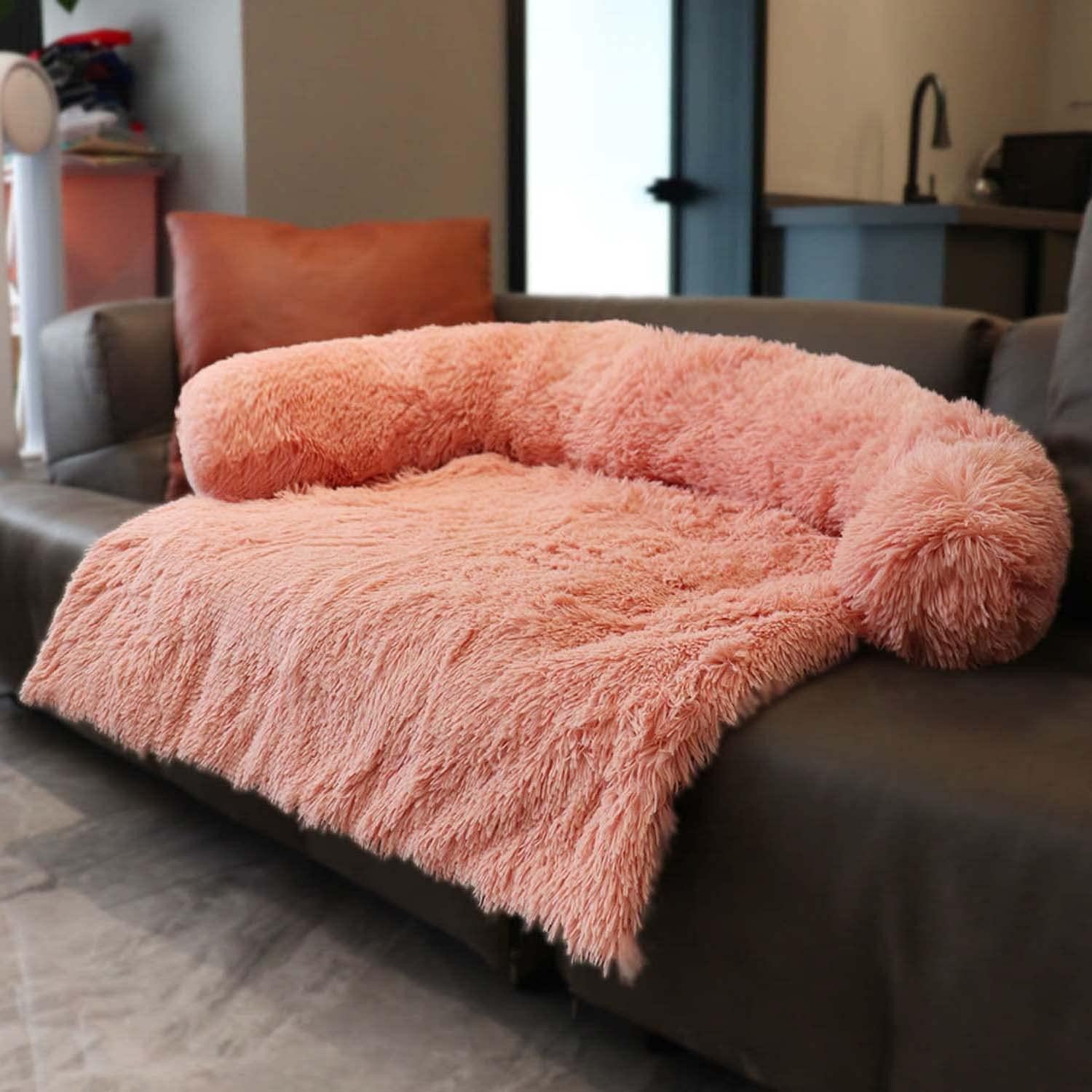 LuxusKollektion Tiersofa Plüsch Hundebett beruhigend Rosa M