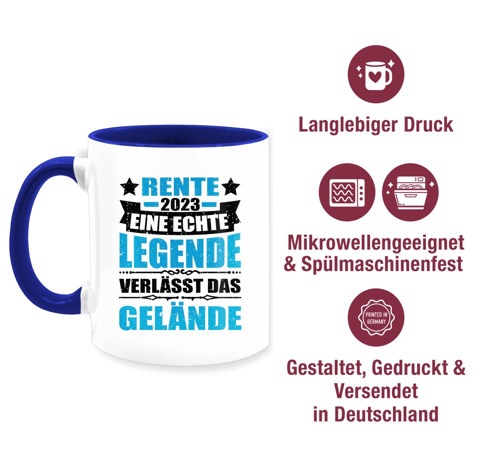 Shirtracer Tasse Rente 1 Legende Rente Dunkelblau Geschenk echte das verlässt Kaffeetasse Gelände, eine Keramik, 2023