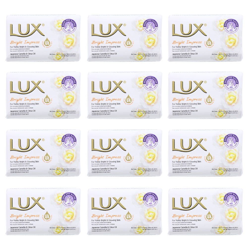Seifen-Set 12 x Lux Bright Impress Stück Seife zarter Duft japanische Kamelien &