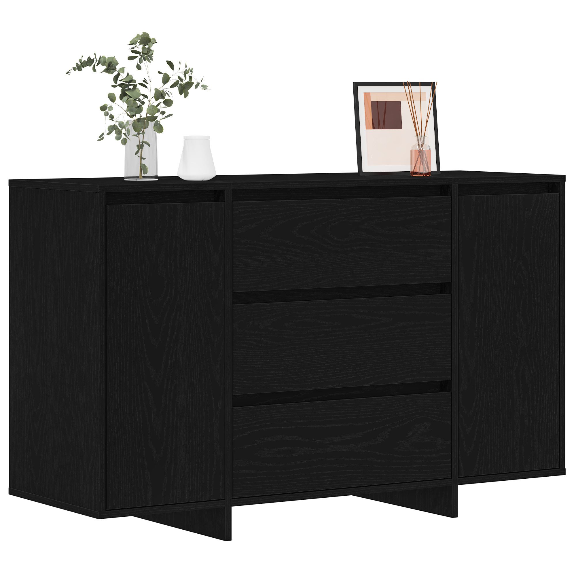 vidaXL Sideboard Sideboard Schwarz Eiche 120x41x75 günstig online kaufen