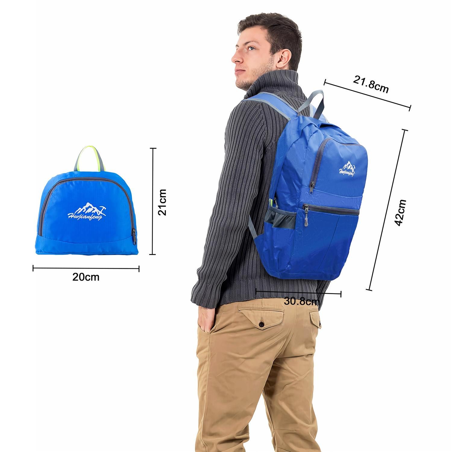 Intirilife Tagesrucksack (Faltbarer Rucksack Ultraleicht in Azurblau, 1-tlg günstig online kaufen