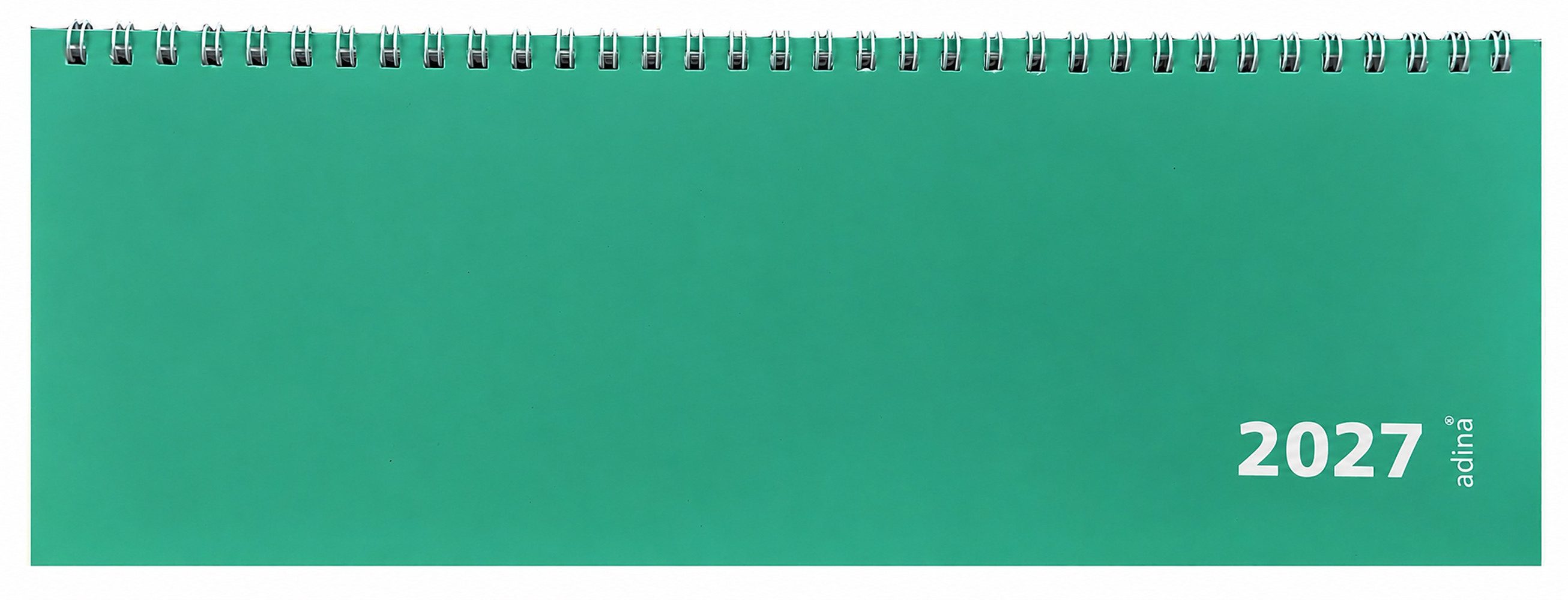 ADINA Schreibtischkalender 2027 ADINA Tischquerkalender 1W/1S mintgrün Kartondeckel 30x10cm