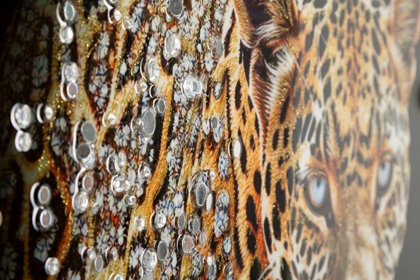 MF Leinwandbild Wandbild 3D Diamond Jaguar Lackoptik Mit Rahmen 82x82cm, (1 St) – Bild 3 von 5