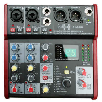 E-Lektron Mischpult AIM 24-Bit USB Interface, (2-tlg), Mikrofon-/Instrument-Kanäle, Stereo-Kanal, DSP Effekt-Prozessor