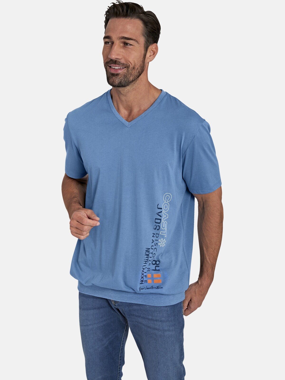 Jan Vanderstorm T-Shirt GILBRECHT +Fit Kollektion, Comfort Fit blau