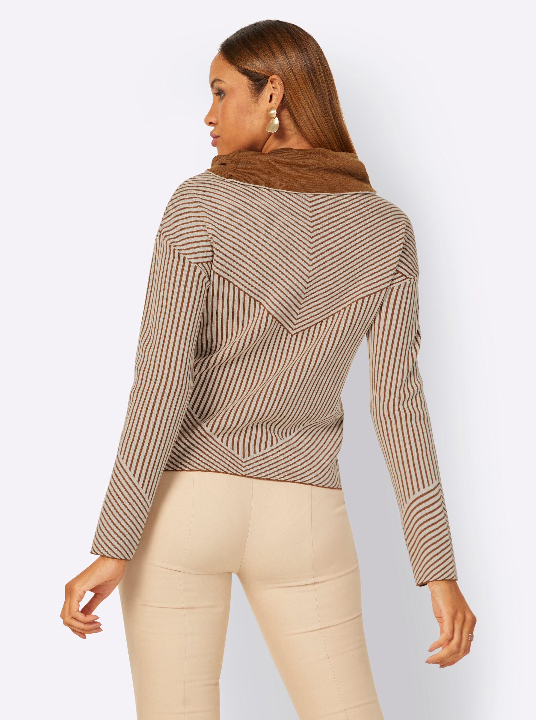 creation L Strickpullover Pullover Langarm Jacquard, Jersey