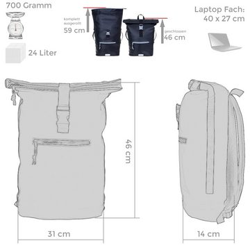 ELEPHANT Freizeitrucksack Time Bag aus Plane, Rucksack Laptoprucksack Daypack wasserabweisend + Trinkflasche