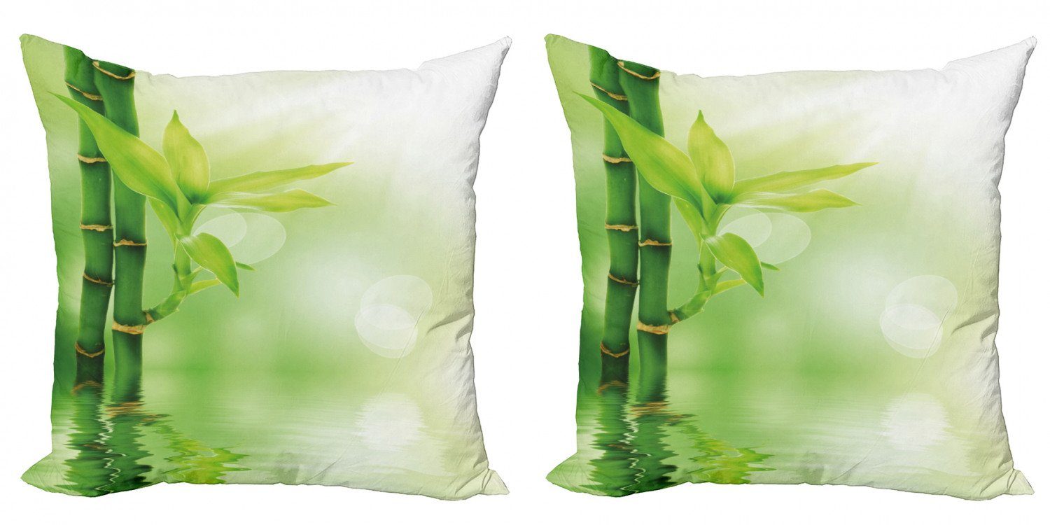 Kissenbezüge Modern Accent Doppelseitiger Digitaldruck, Abakuhaus (2 Stück), Pflanze Bambus aus Wasser