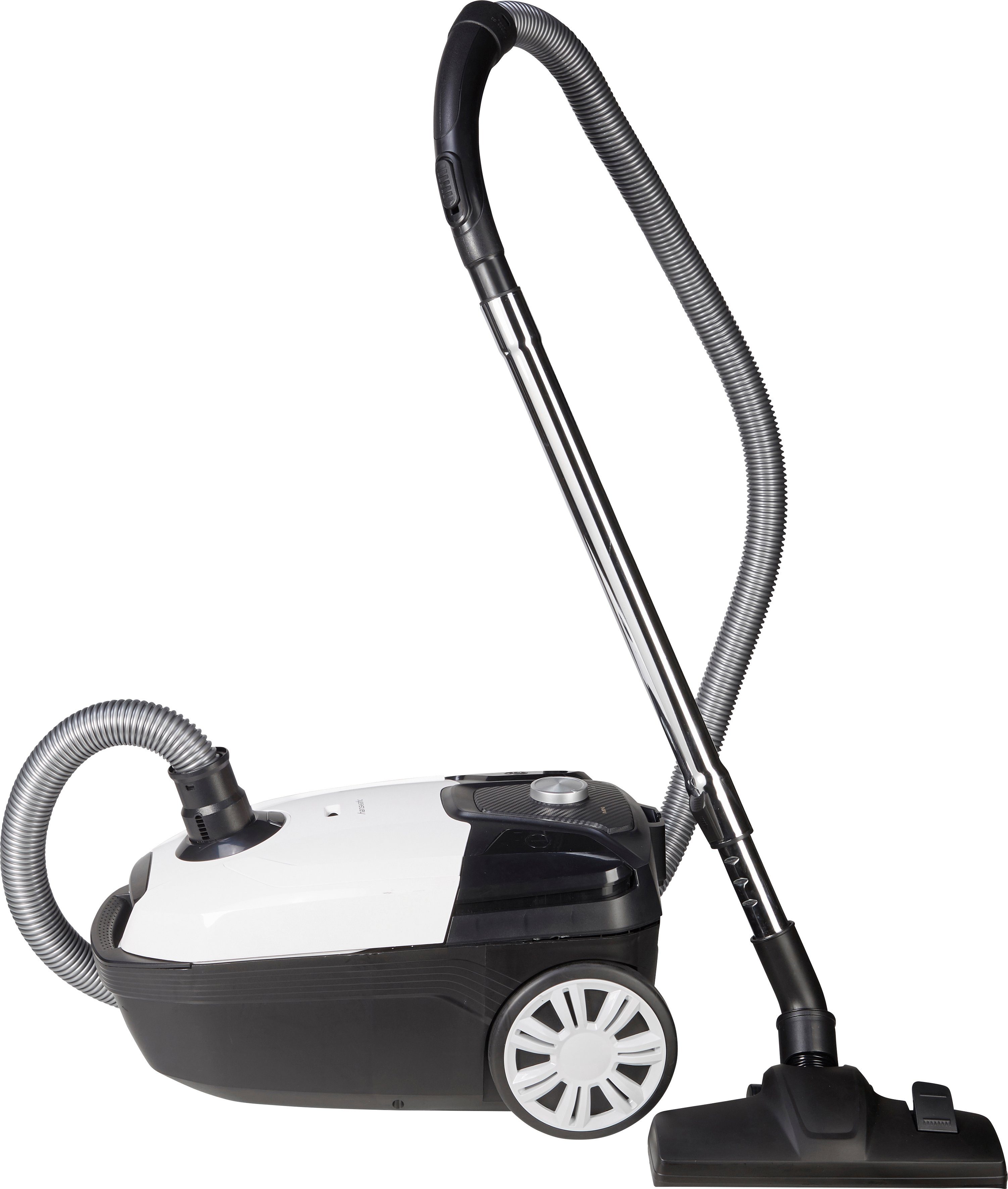 Hanseatic Bodenstaubsauger HVBA8008SKC Carbon Optik, Platzsparend verstaubar, Unter 75dB, 800 W, mit Beutel, Turbo Tierhaarbürste, viele praktische Düsen, großer Aktionsradius