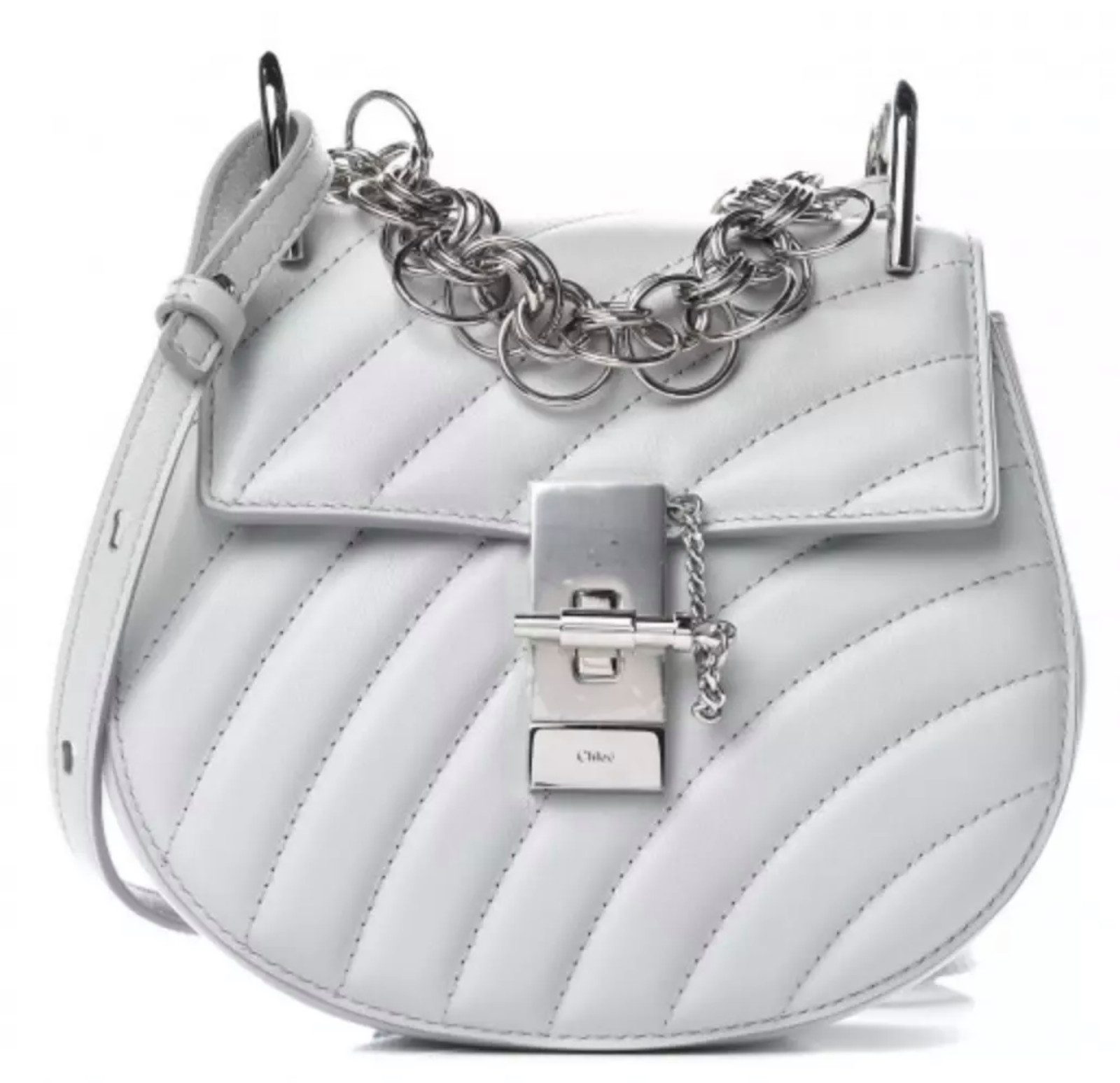Chloé Umhängetasche Drew Bijou Crossbody Tasche Handtasche Schultertasche, Kettenhenkel, Schulterriemen, Markanter Pin- und Klappverschluss