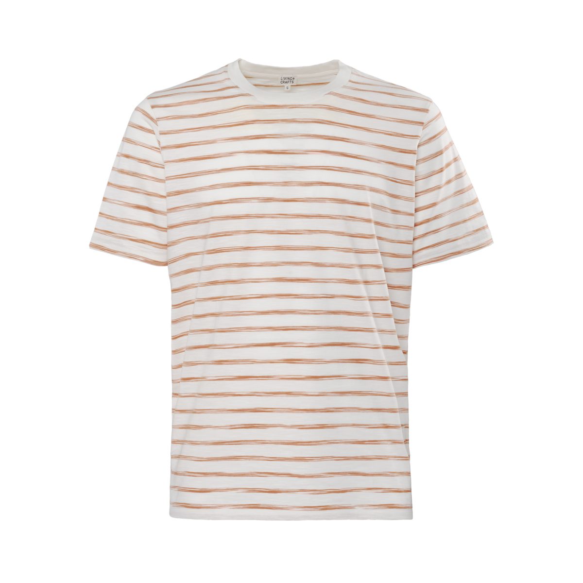 Raw CRAFTS aus ODIN Sienna/Offwhite T-Shirt weichem Luftiges besonders LIVING Design Slub-Garn