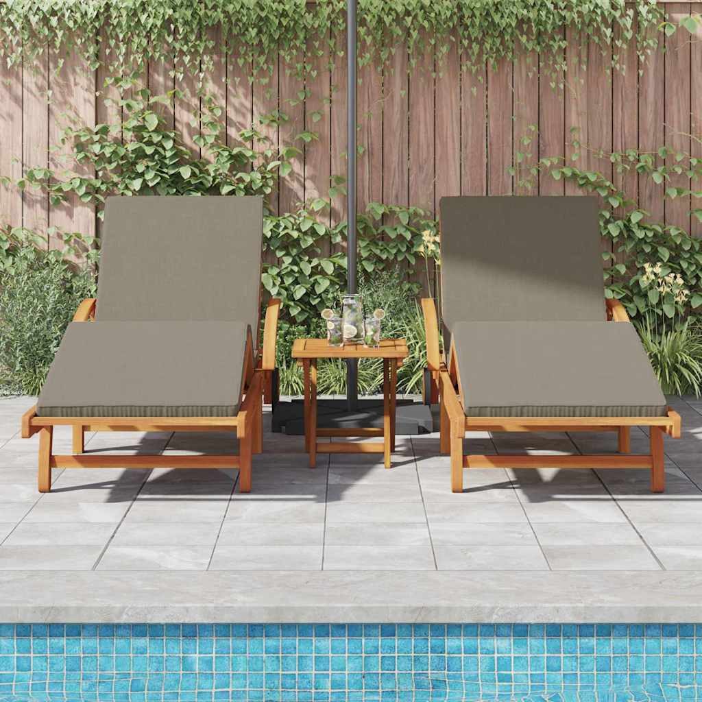 vidaXL Gartenliege Sonnenliege 2 pcs Taupe günstig online kaufen
