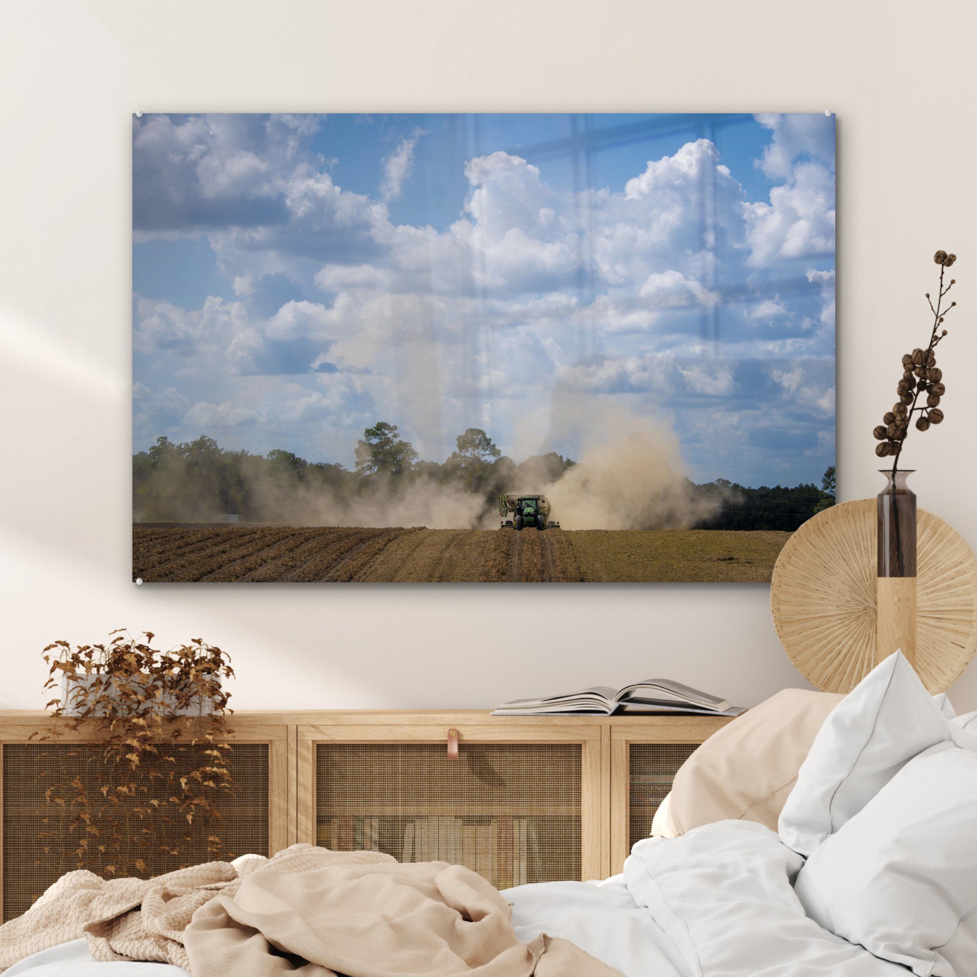 - Wohnzimmer (1 Traktor Acrylglasbild Luft Acrylglasbilder St), - MuchoWow Boden, Schlafzimmer &