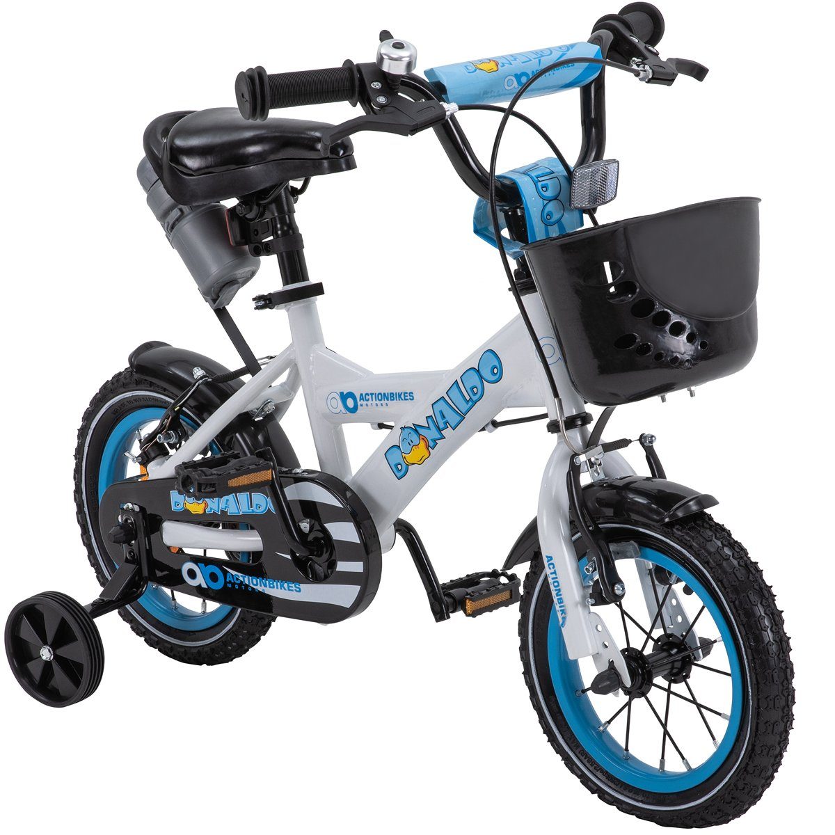 Actionbikes Motors Kinderfahrrad Kinder Fahrrad BMX Donaldo inkl. Korb, 1 Gang, ohne Schaltung, (V-Brake-Bremsen, Luftbereifung, Schutzbleche)