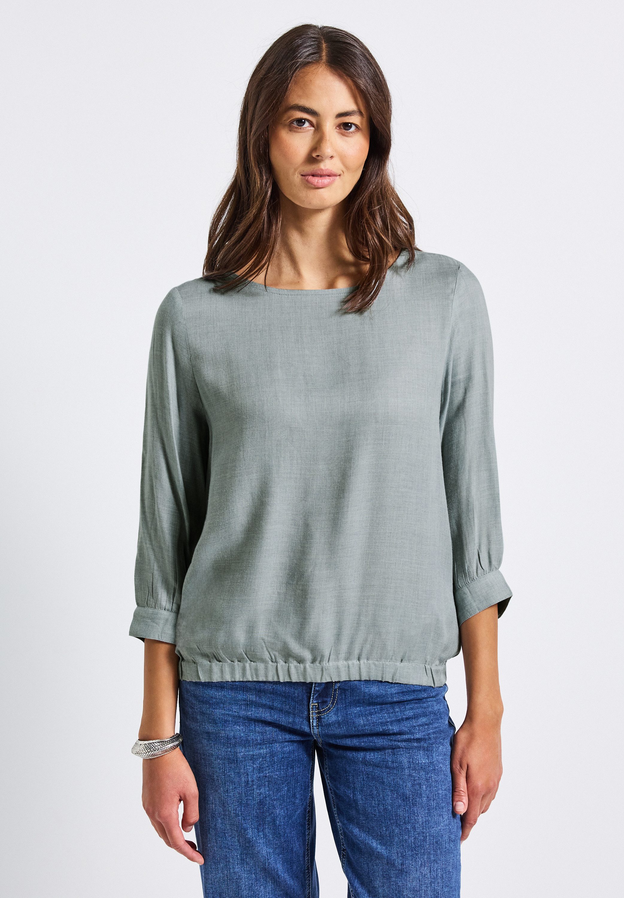 STREET ONE Langarmbluse mit Elastiksaum