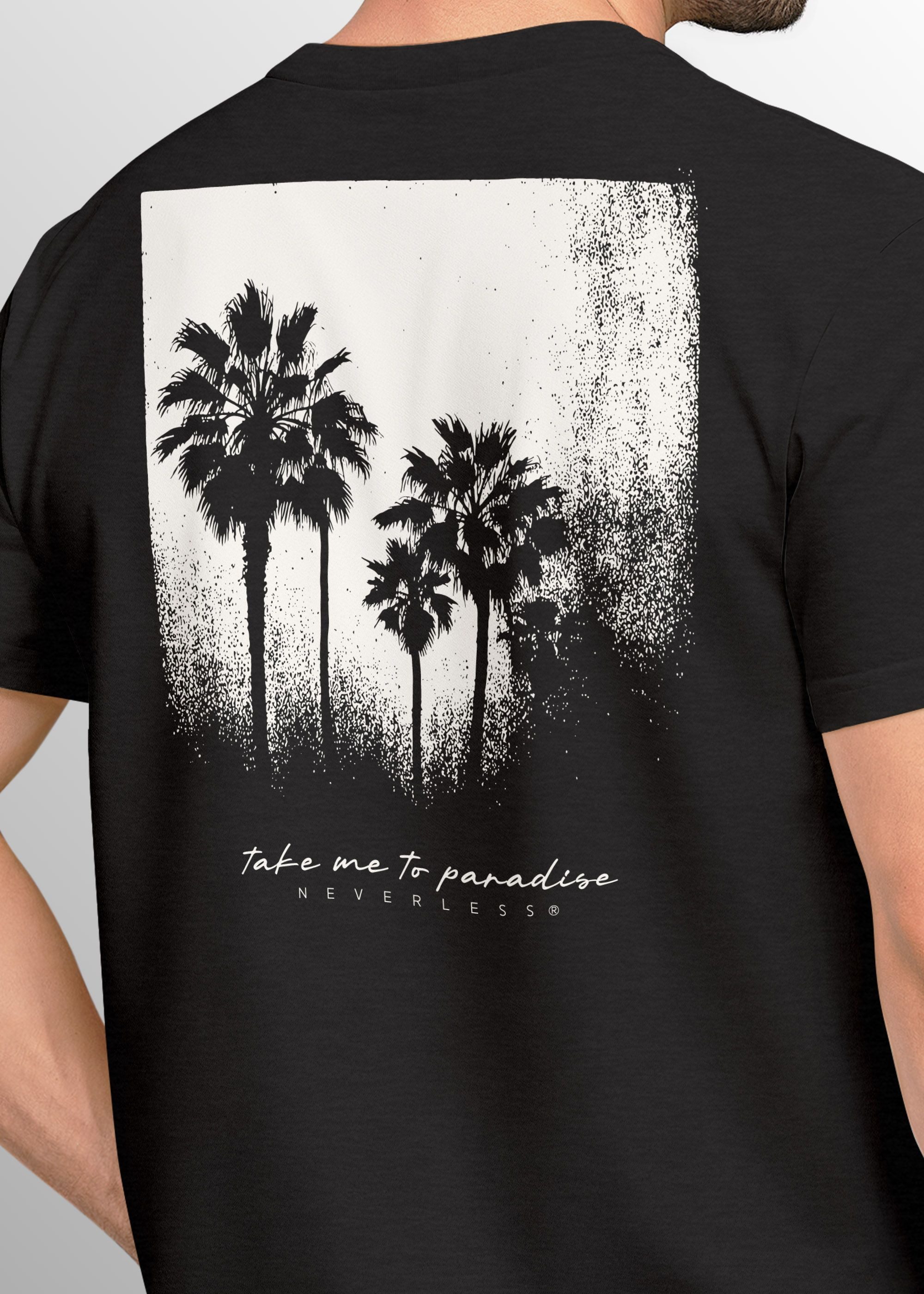 Neverless Print-Shirt Herren T-Shirt Backprint Sommer-Shirt mit Palmen Rückendruck Vintage mit Print