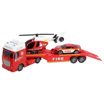 Otto Simon Spielzeug-Hubschrauber Feuerwehr Autotransporter 54 cm Auto Hubschrauber mit Licht und Sound