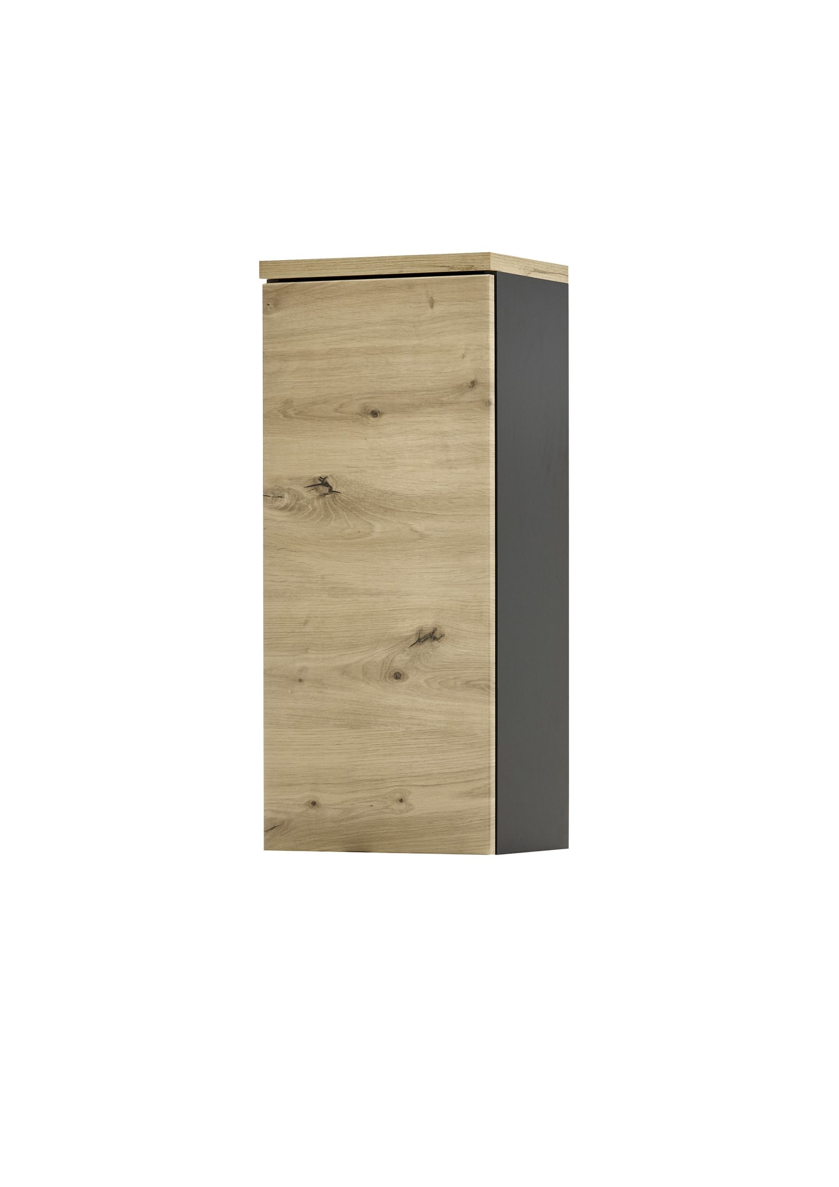 PREISBRECHER Hängeschrank Memphis Grau / Artisan Eiche Dekor - 30x70x23cm (BxHxT)
