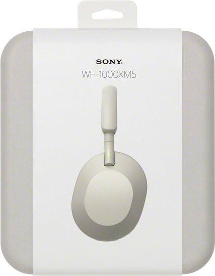 Sony Noise-Cancelling, WH1000XM5 Hi-Res, (Freisprechfunktion, Sprachsteuerung) Kopfhörer Rauschunterdrückung, kabelloser Multi-Point-Verbindung, Silber