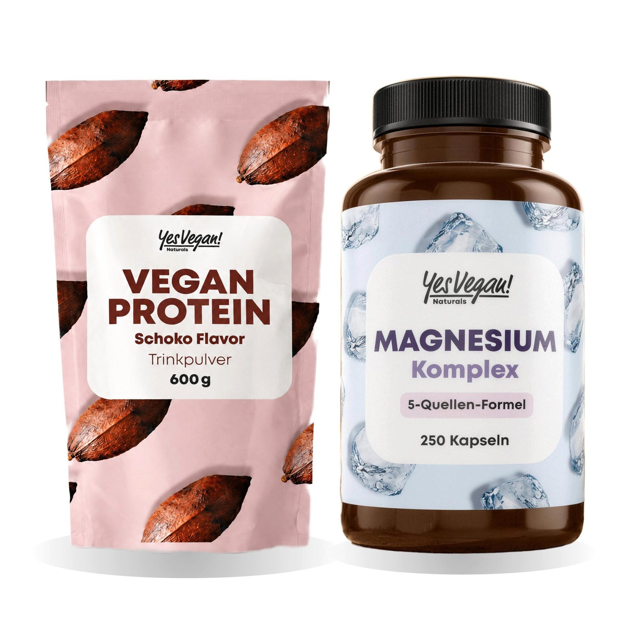 Yes Vegan Active-Routine Set: Proteinpulver vegan + Magnesium + Shaker Pulver, 2 er Set à, vegan, laktosefrei, glutenfrei