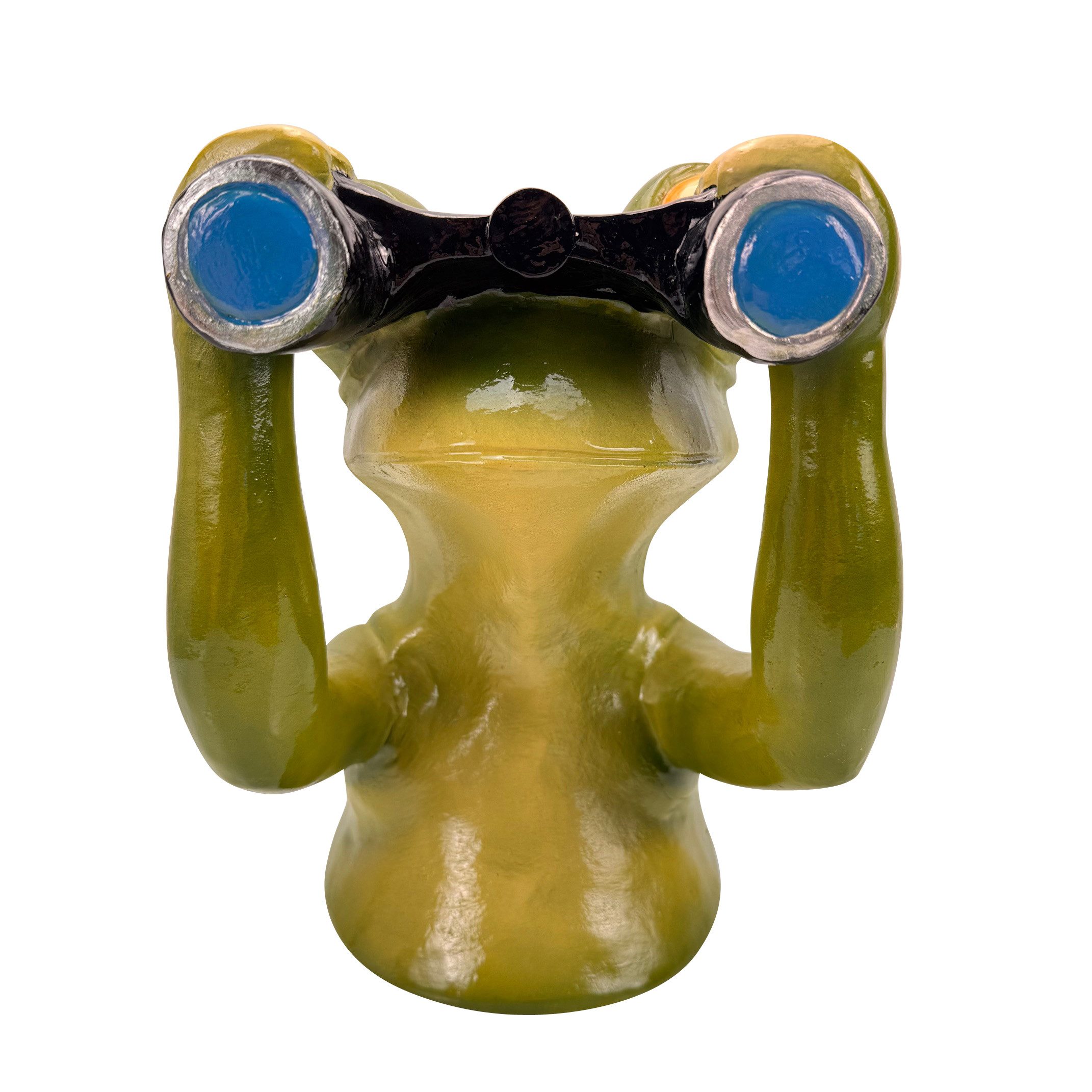 Online-Fuchs Gartenfigur Deko Figuren Frosch mit Fernglas, Spanner für Garten, Balkon, Terrasse, Gartenstecker, Beetstecker - wetterfest, für den Außenbereich g – Bild 4 von 5