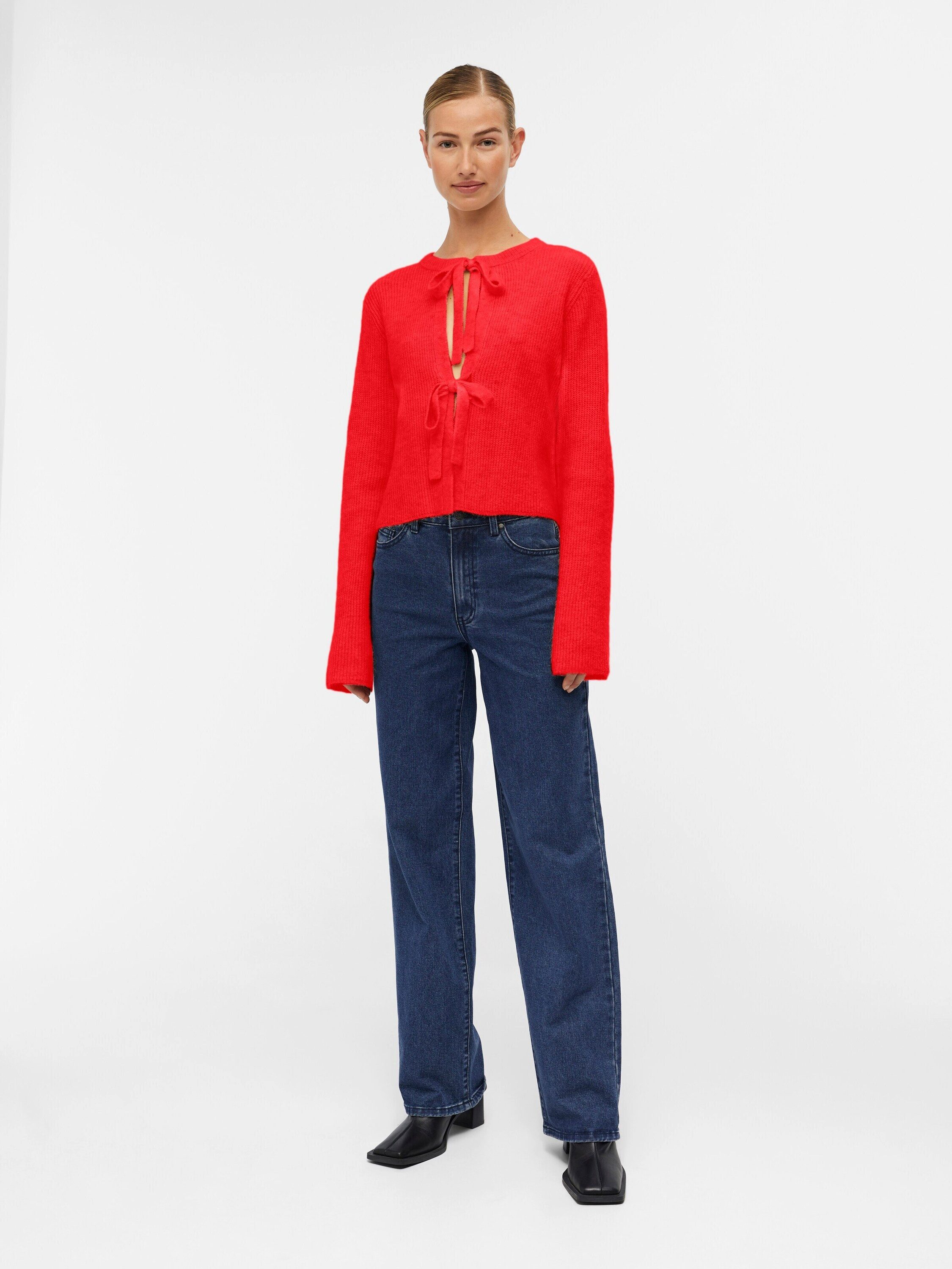 Object Strickjacke OBJPARVI (1-tlg) Plain/ohne Details