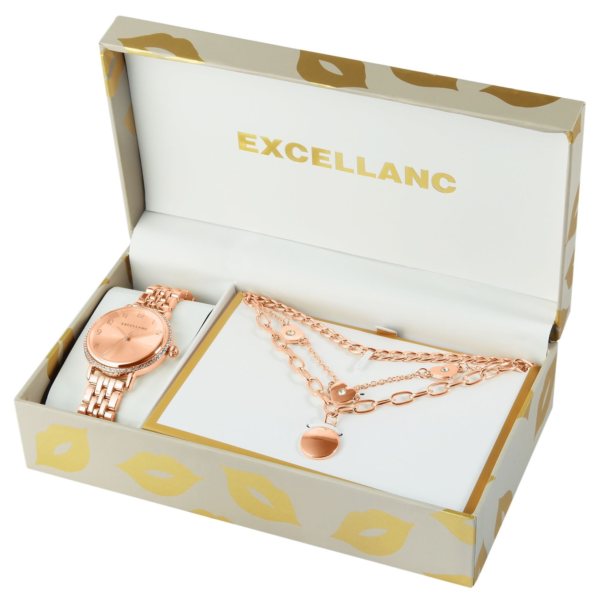Schmuckset 1800247 Excellanc Geschenkset mit Damenarmbanduhr und drei