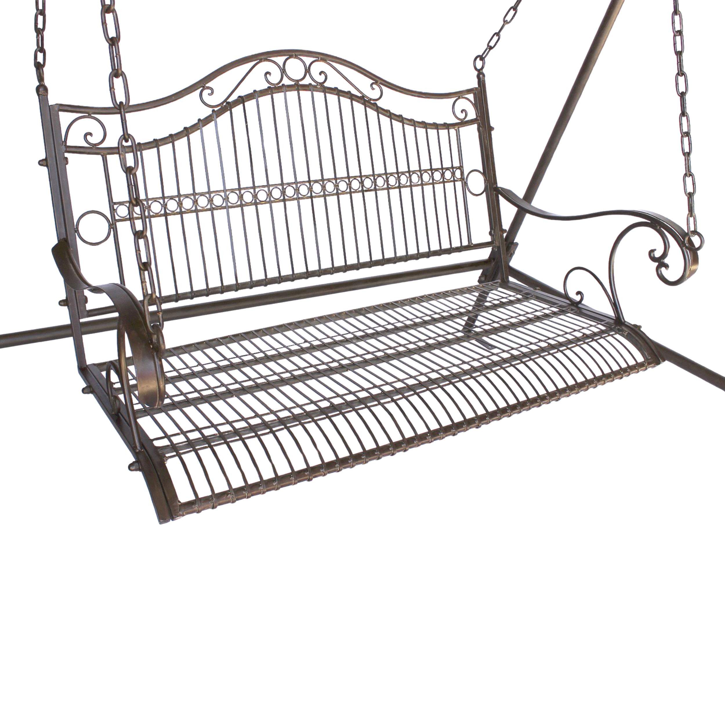 DanDiBo Hollywoodschaukel Metall Antik 2 Sitzer Gartenschaukel 082505 Schaukel Garten Bank, Schmiedeeisen – Bild 5 von 5