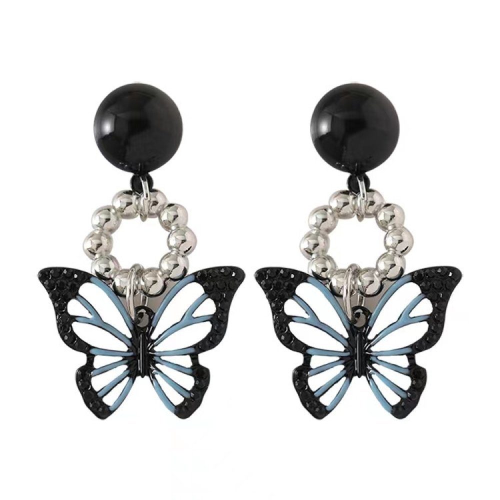 Invanter Paar Ohrstecker Schwarze Schmetterling Vielseitige Ohrringe und Ohrringe, Weihnachtsgeschenke für Frauen , inkl Geschenkbox