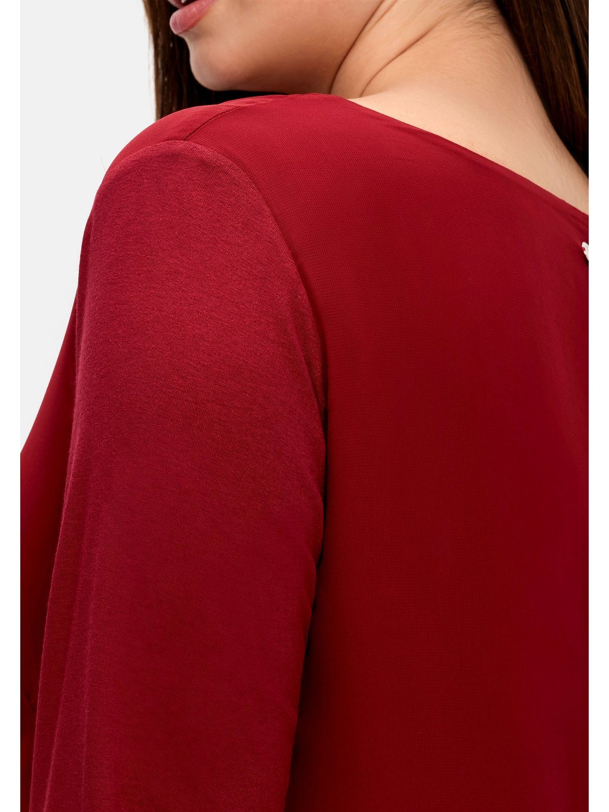 Sheego 3/4-Arm-Shirt Große Größen mit Chiffon-Oberteil