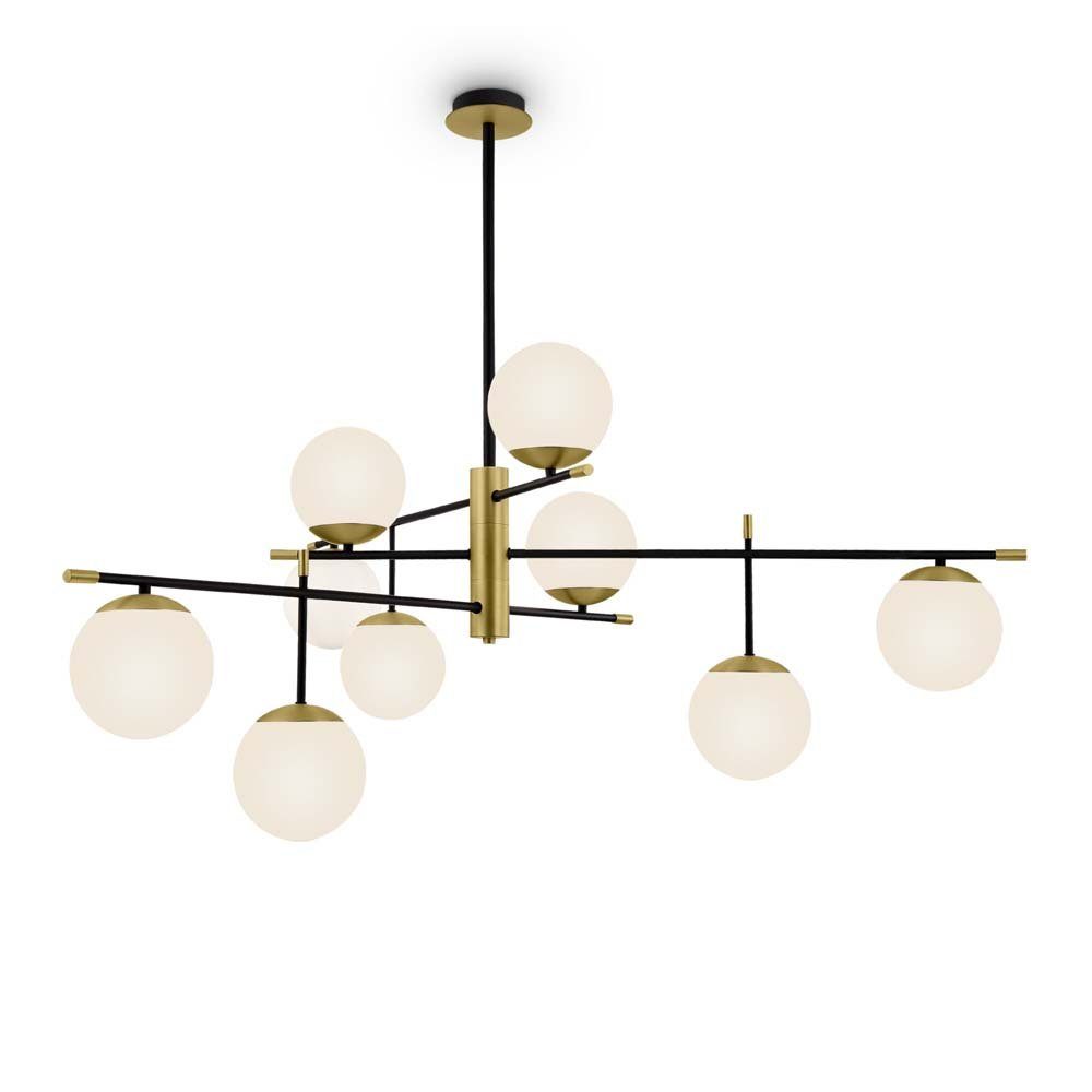 Maytoni Kugelleuchte, Leuchtmittel nicht inklusive, Deckenleuchte Deckenlampe Wohnzimmerlampe Metall Glas Matt-Gold D