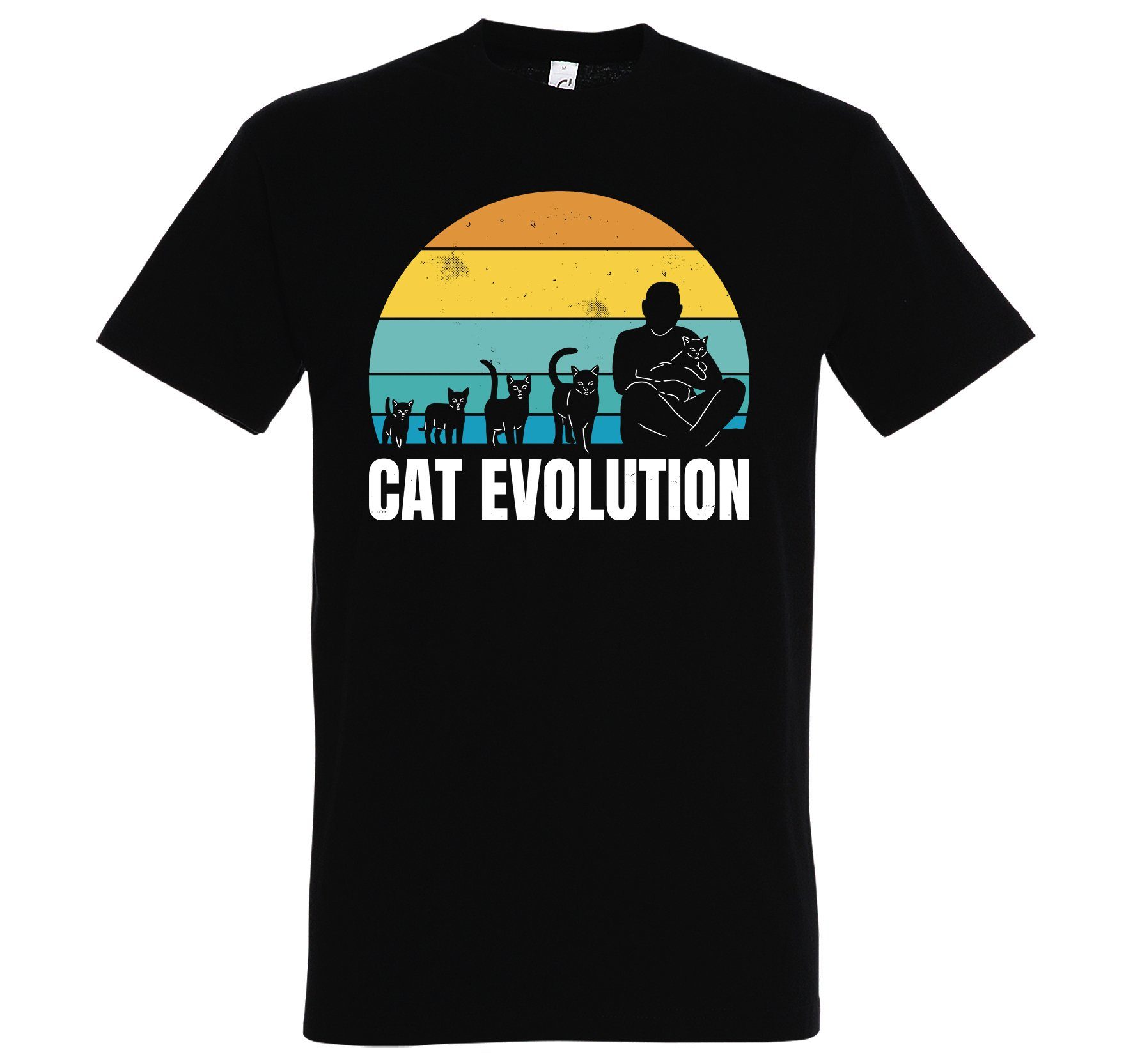 Youth Designz T-Shirt Cat Evolution Herren Shirt mit modischem Frontprint Schwarz