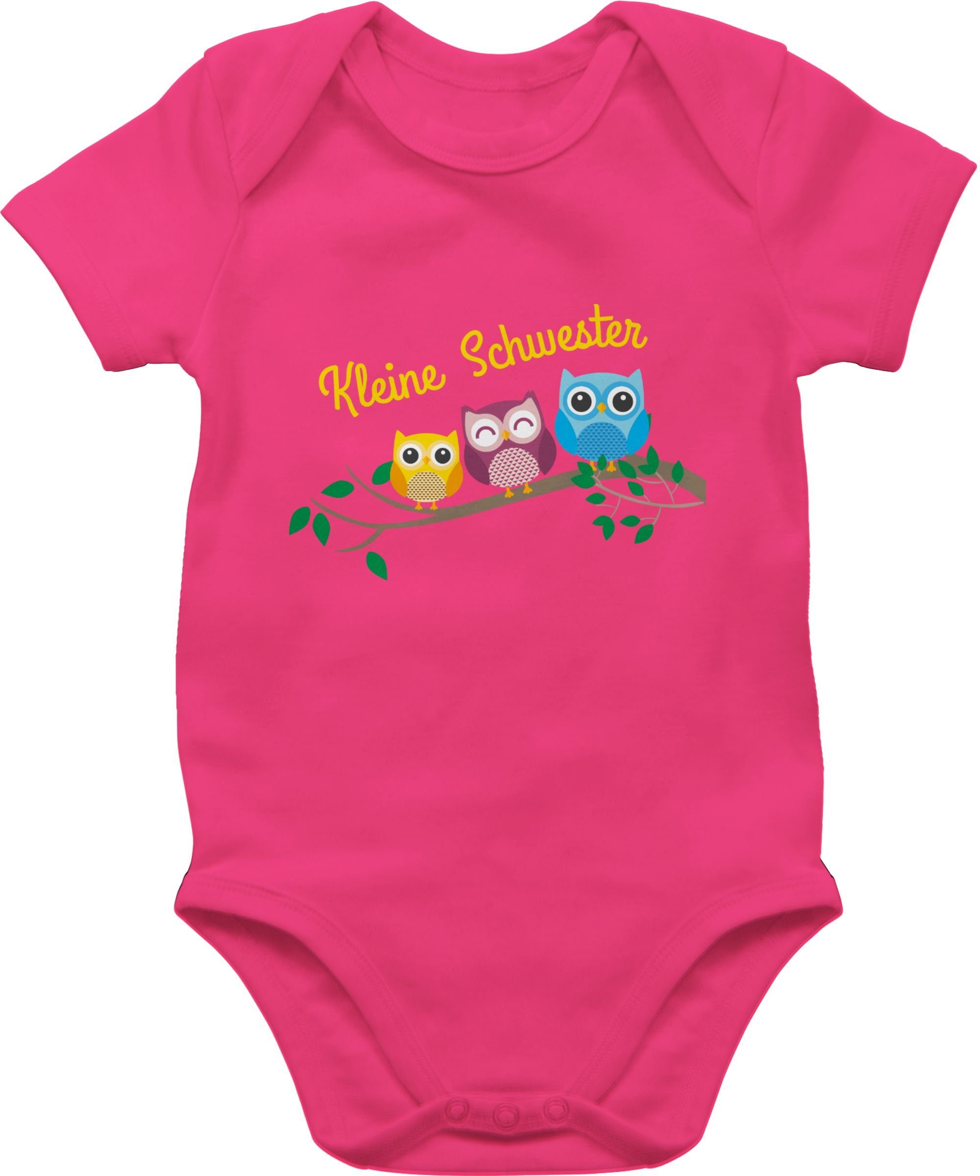 Shirtracer Shirtbody kleine Schwester Eulen Geschwister Bruder und Schwester 2 Fuchsia