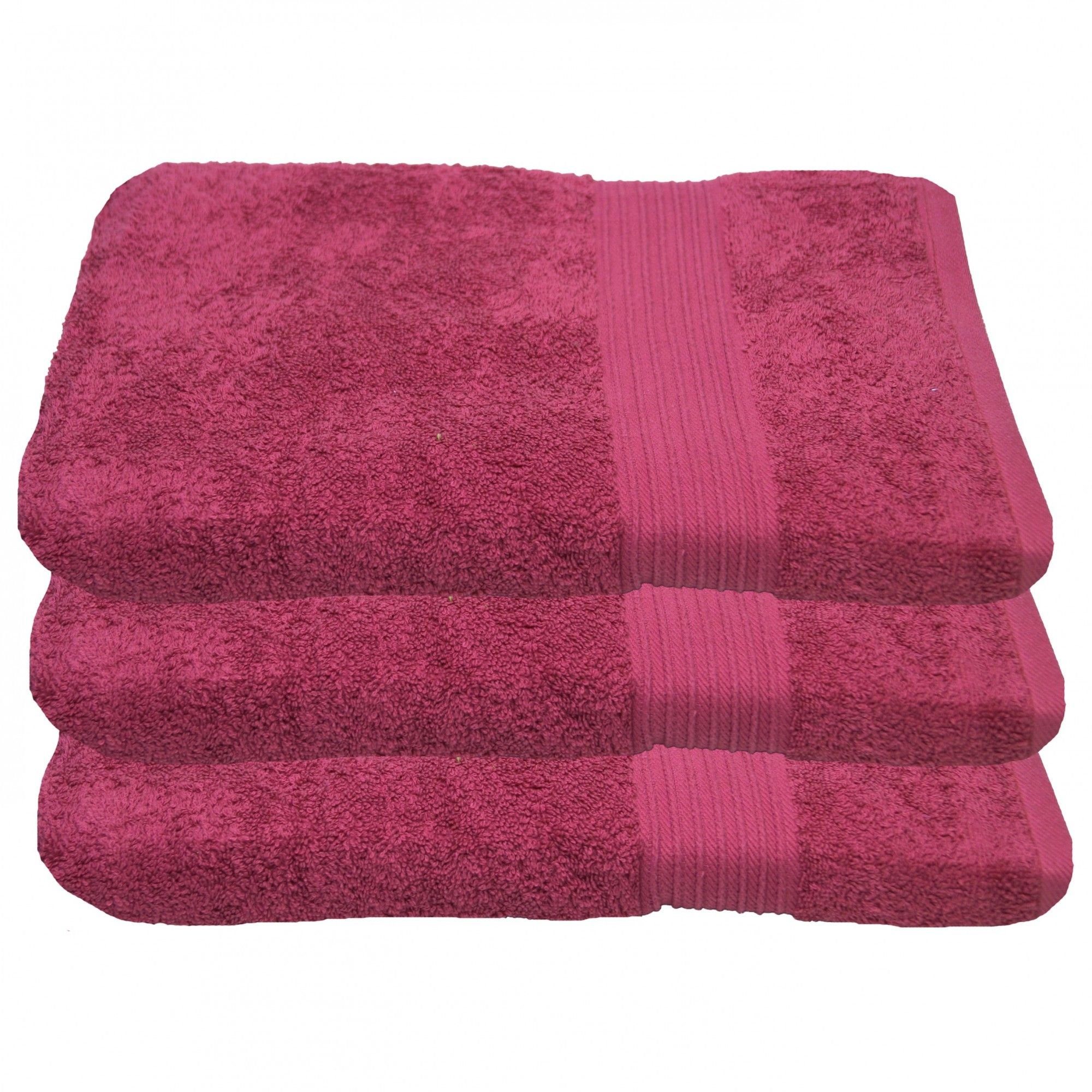 Julie 70 140 3-Duschtücher-Pink-Duschtuch cm, x (3-St) Duschtücher Julsen Baumwolle