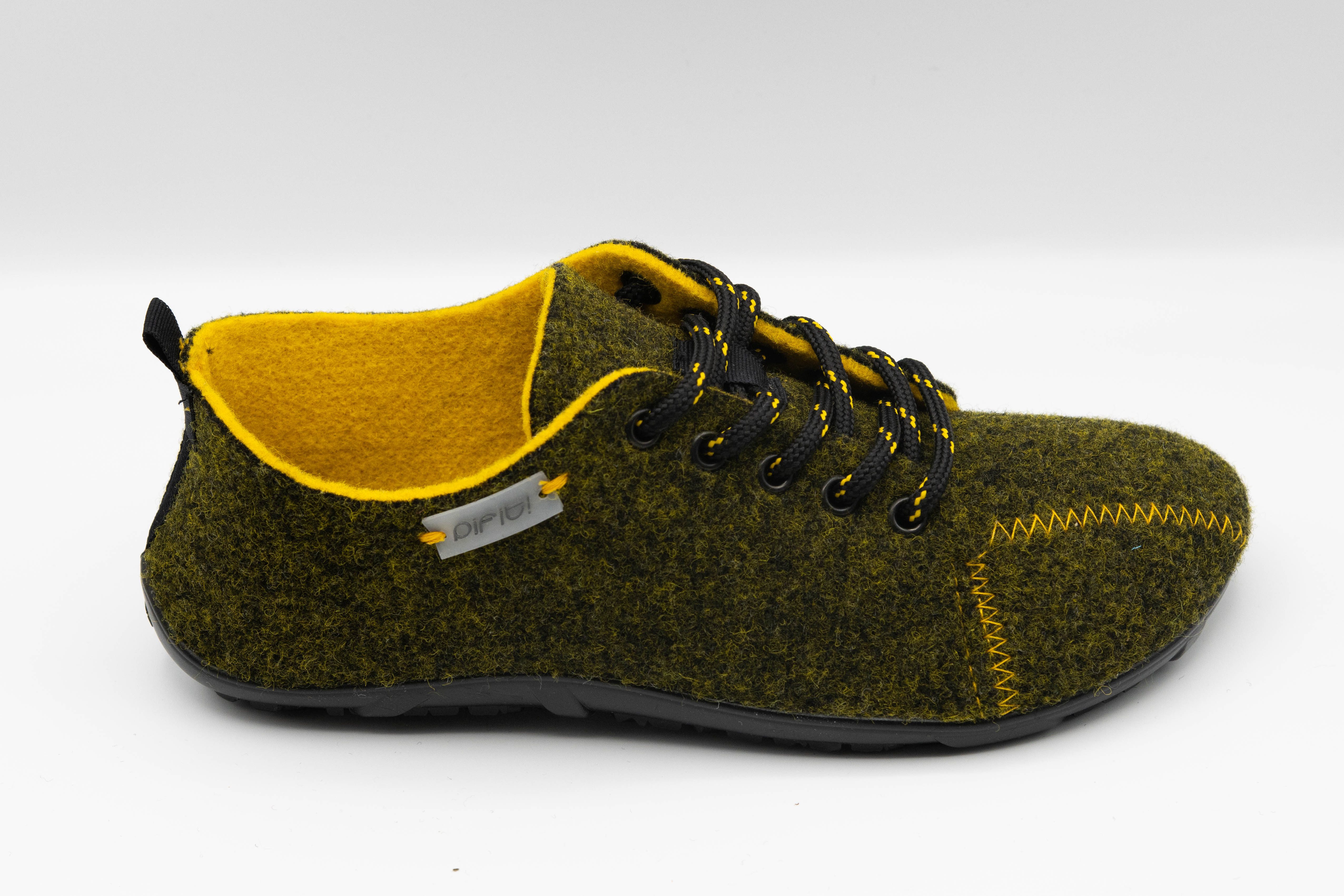 pifit! Sneaker "all day" aus hochwertigem Filz, 32000-7, gelb-grün Barfußschuh