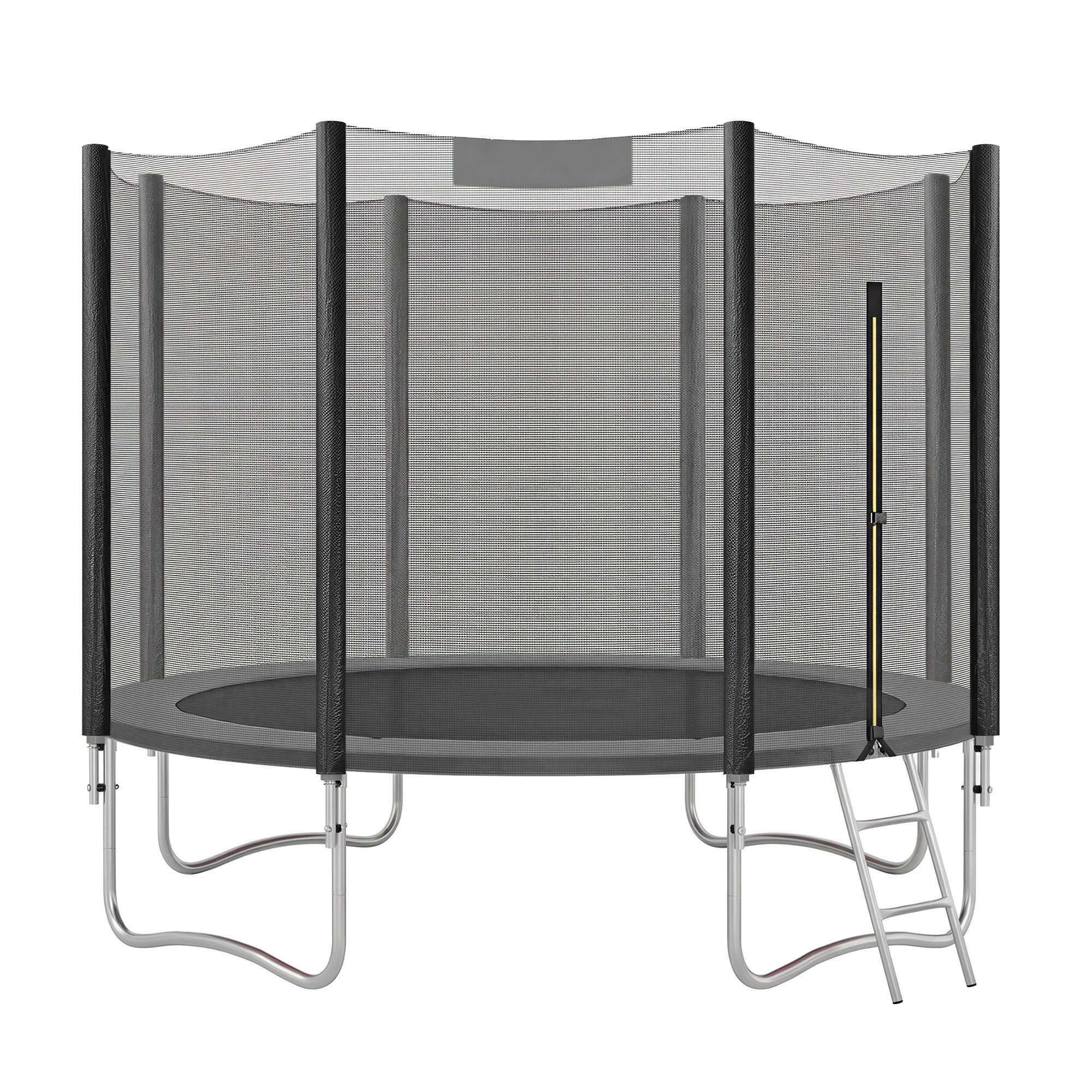 SONGMICS Gartentrampolin mit Randabdeckung, Sicherheitsnetz, Leiter und gepolsterten Stangen, Ø244/Ø305/ Ø366 cm, mit Leiter und gepolsterten Stangen