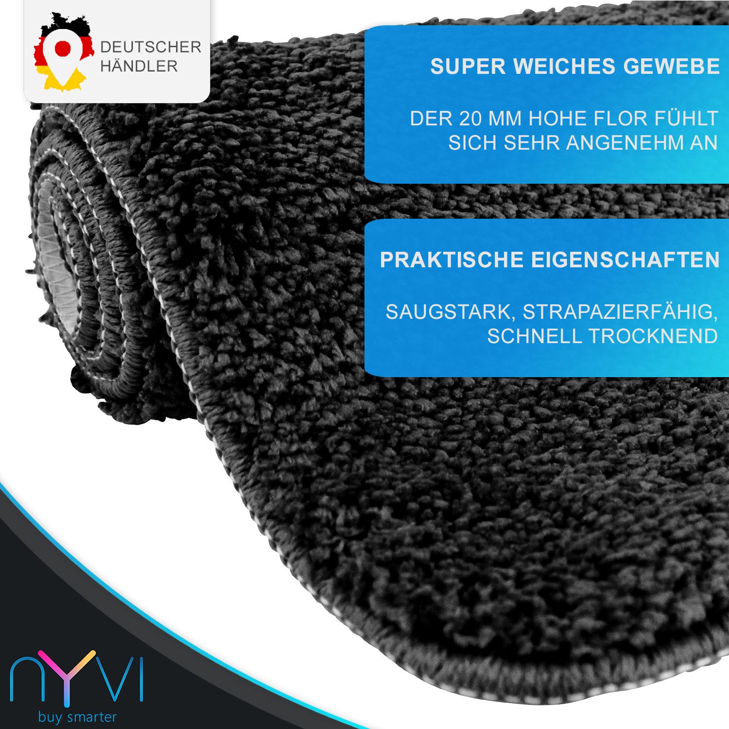 NYVI Badematte WC Vorleger mit Ausschnitt günstig online kaufen