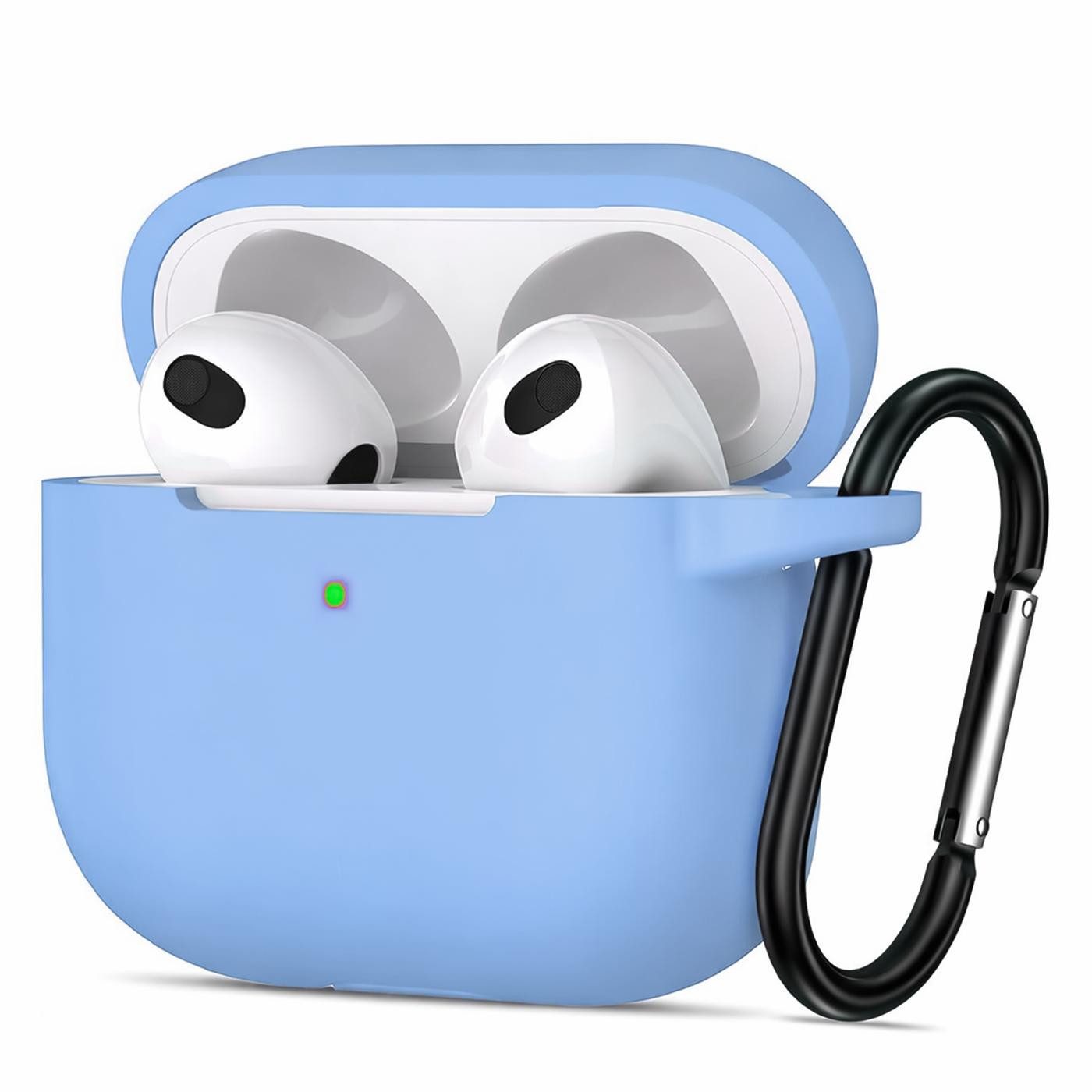 CoolGadget Kopfhörer-Schutzhülle Basic Silikon Hülle für AirPods 4 Schutzhülle mit Karabiner, Soft Touch Case, stoßfest, rutschfest, 360° Schutz, kabellos ladbar