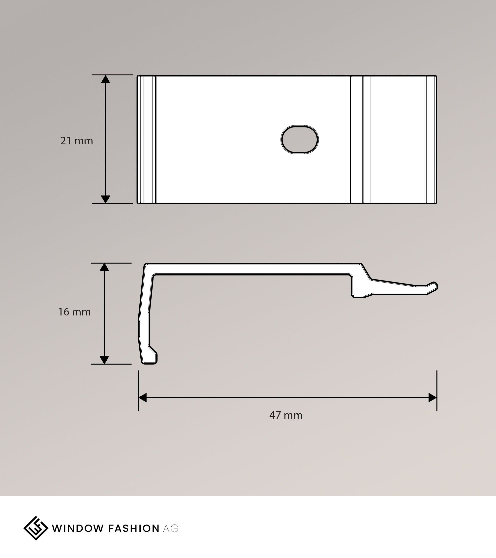 Gardinenbefestigungen Ersatzteile Deckenclip 3-spurig, WINDOW FASHION HxB (1-St), grau AG, 16x20mm