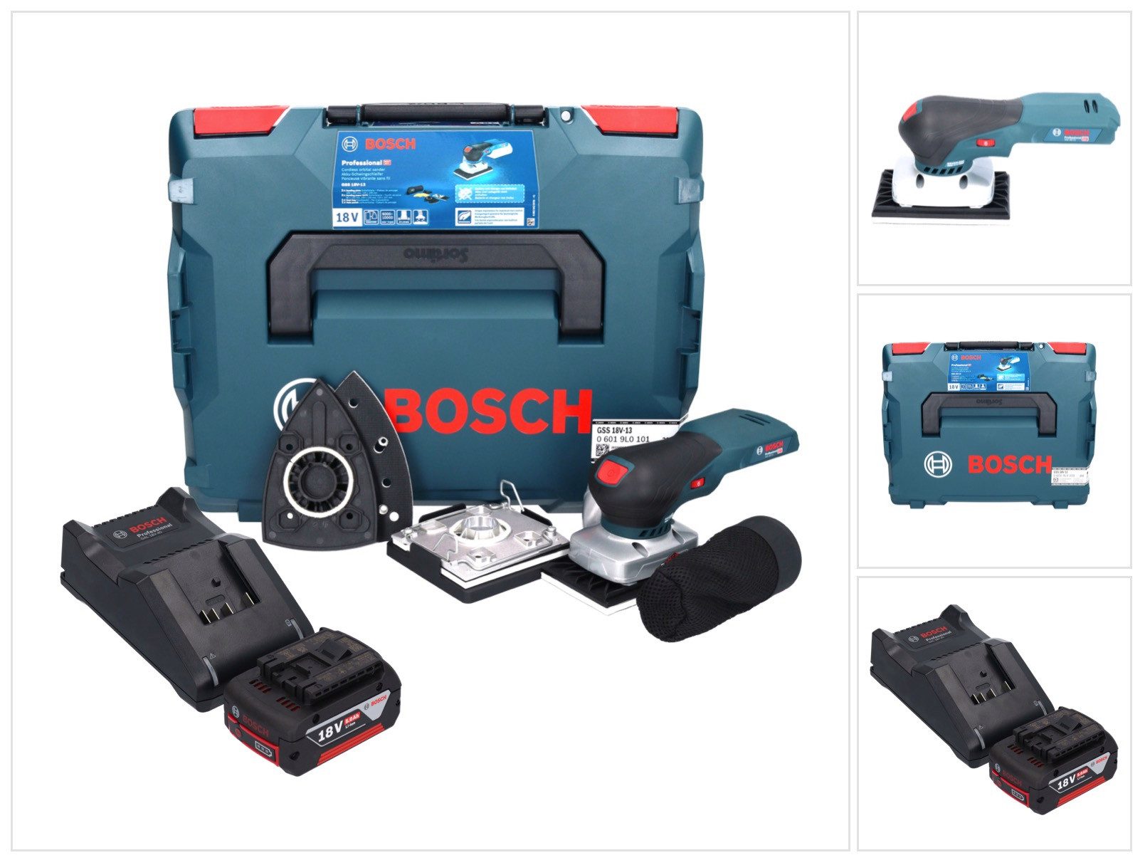 Bosch Professional Akku-Schwingschleifer GSS 18V-13 Akku Орбитальная шлифовальная машина 18 V + 1x Akku 5,0 Ah + Ladegerät +