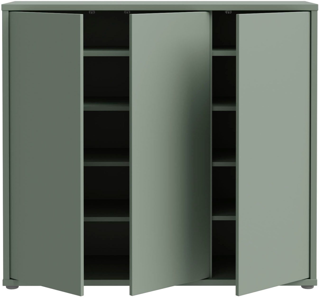 FORTE Schuhschrank Alice Springs, Schuhschrank, Platz für 20 Paar Schuhe, 3 Türen (B/H/T 109,2/99,1/34,9 cm) Stauraumschrank, Mehrzweckschrank, grifflose Front, Push to open