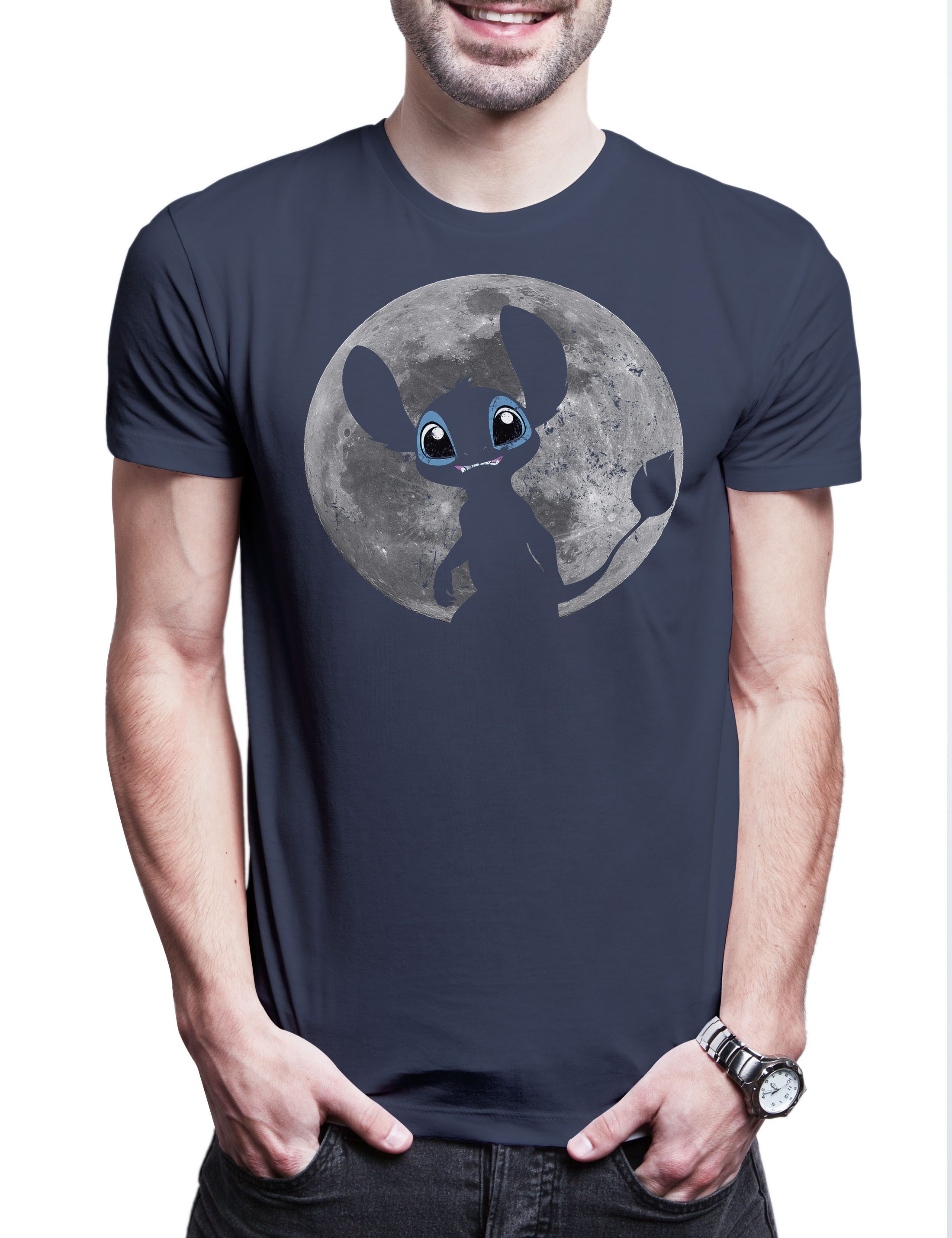 Print-Shirt 626 Moon Herren T-Shirt Mond Lilo Pelekai Nani Stitch Sci-Fi Kult