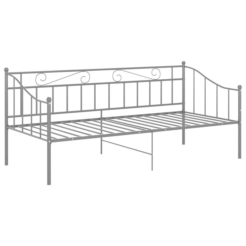 vidaXL Bett Schlafsofa Bettgestell Grau Metall günstig online kaufen