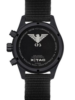 KHS Schweizer Uhr Airleader Chronograph Stahl Schwarz XTAC