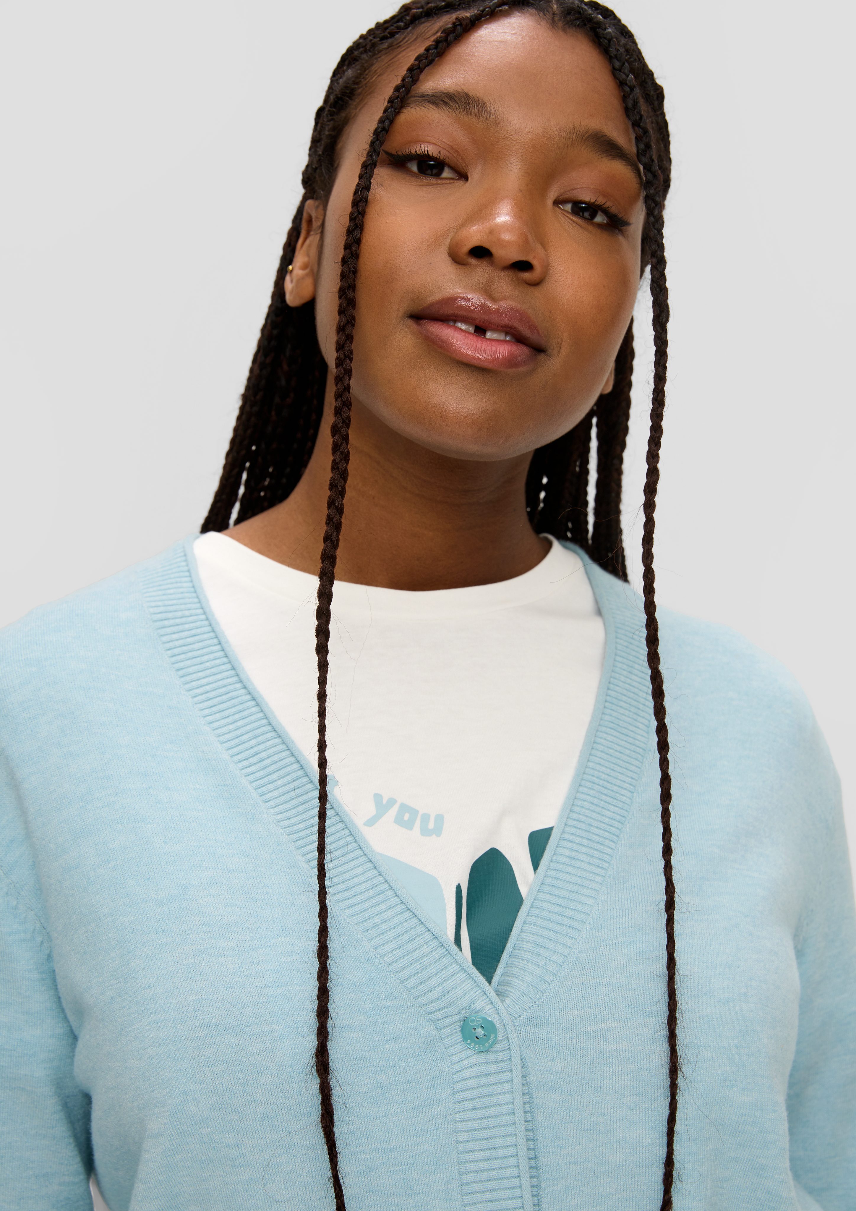 QS Strickjacke Strickjacke aus Viskosemix günstig online kaufen