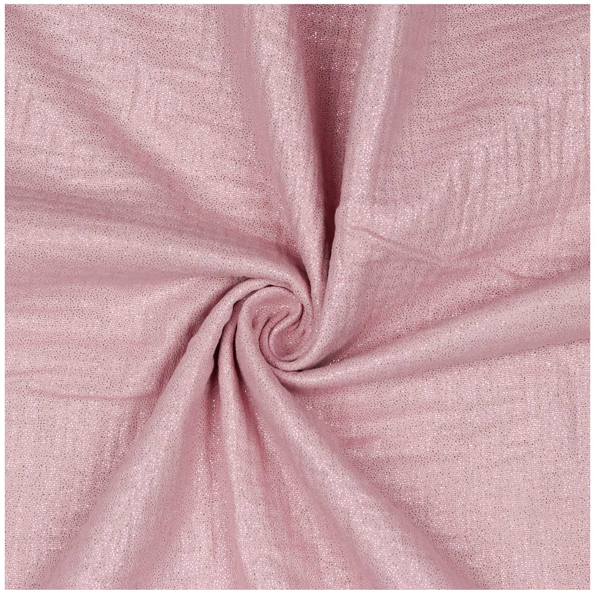 maDDma Stoff Musselin Stoff mit Glitzer 50x136cm uni Meterware Mulltuch Baumwolle, 014 - rosa